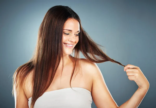 Szépség Kozmetikai Haj Hajápolási Reklám Keratin Ragyogással Egyenes Haj Ellen — Stock Fotó