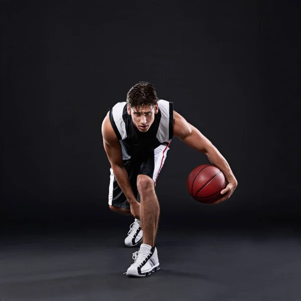 Semangat Seorang Juara Sejati Potret Panjang Lengkap Dari Pemain Basket — Stok Foto