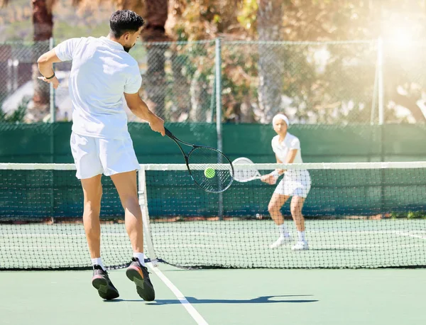 Теннисная Игра Командные Виды Спорта Тренировки Мотивации Здоровья Тренировки Открытом — стоковое фото