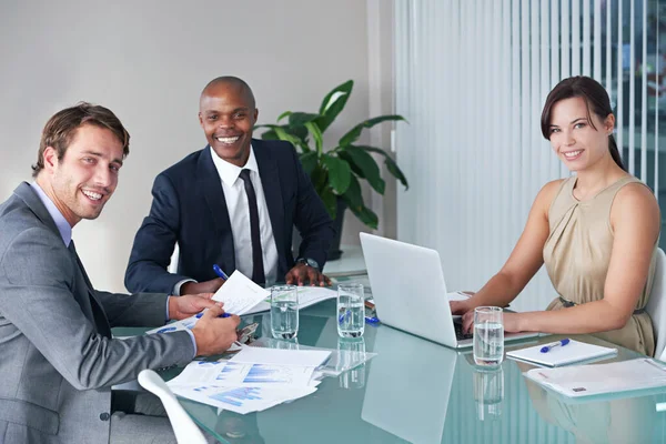 Vamos Que Interessa Executivos Negócios Que Têm Uma Reunião — Fotografia de Stock