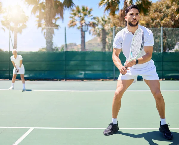 Sportovní Tenisová Mužská Hra Zaměřují Makety Tréninkové Utkání Nebo Týmovou — Stock fotografie