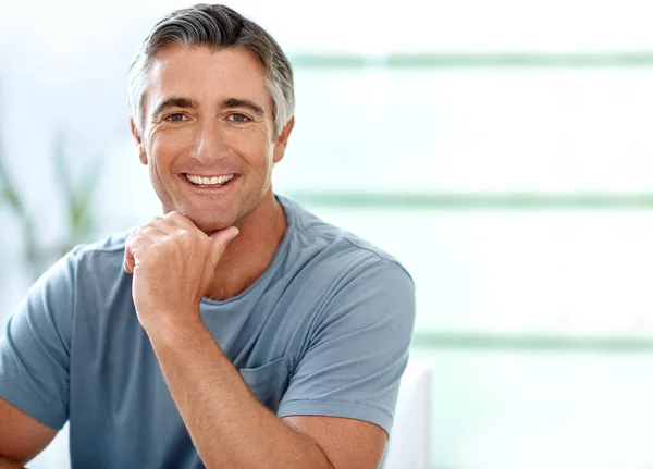Take Time Keep Your Soul Happy Cropped Portrait Handsome Mature — Stock Photo, Image