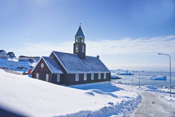 Ilulissat教堂 格陵兰 丹麦格陵兰国家教堂的照片 — 图库照片