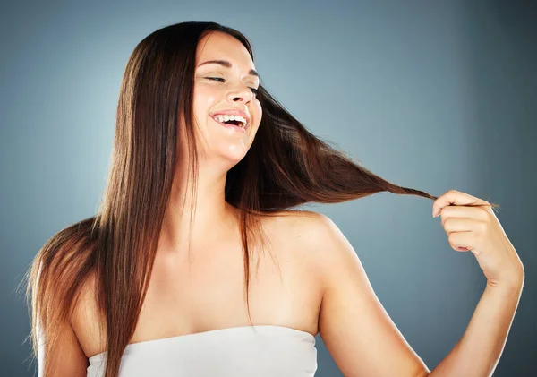 Krása Vlasy Žena Péči Vlasy Kosmetické Reklamy Záře Leskem Keratin — Stock fotografie