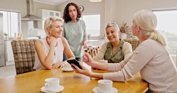 Orang Orang Senior Wanita Dan Smartphone Situs Web Pensiun Informasi — Stok Video