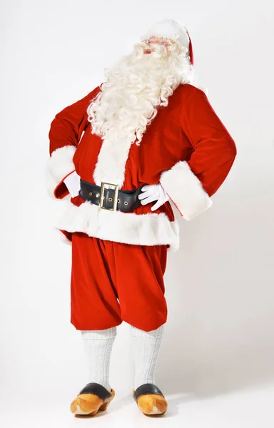 Boże Narodzenie Wakacje Mikołaj Człowiek Garniturze Uroczysty Szczęśliwy Wesoły Marketing — Zdjęcie stockowe
