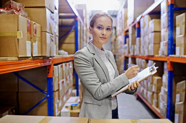 Your Order Business Portrait Woman Work Storage Warehouse — Stock Photo, Image