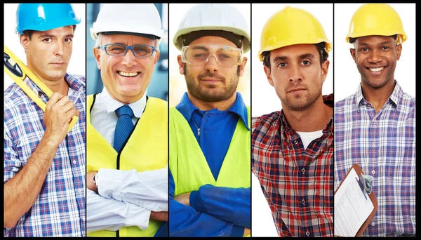 Hes Got Your Building Contract Combined Portraits Building Contractors — Stock Photo, Image