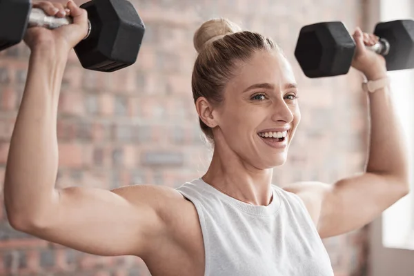 Fitness Haltergewichten Vrouwentraining Voor Een Gewichtheffer Fitnessruimte Studio Sport Gezondheid — Stockfoto