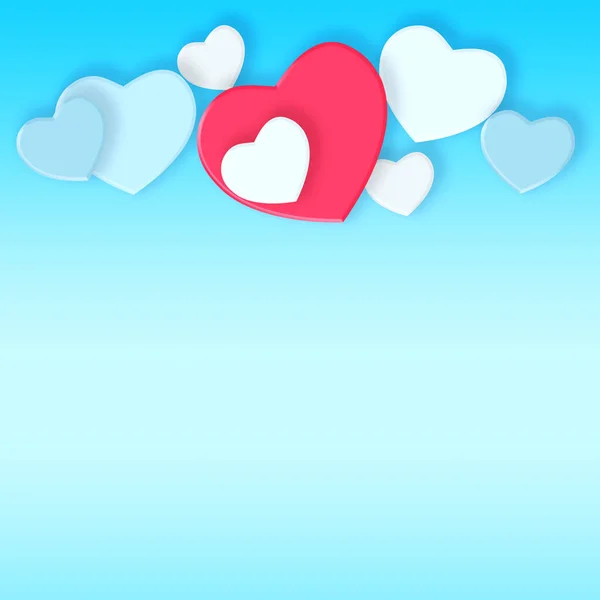 Amor Está Uma Ilustração Gráfica Corações Céu Azul — Fotografia de Stock