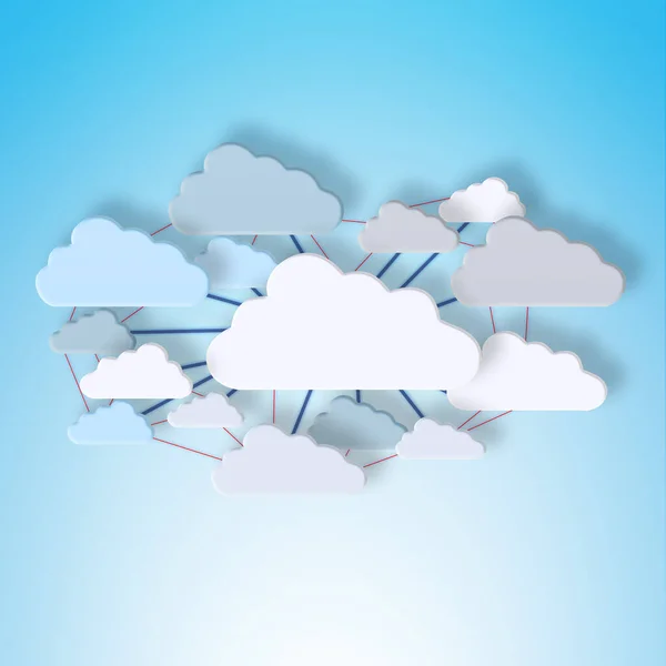 Wszystko Jest Połączone Obraz Koncepcyjny Przedstawiający Nowoczesne Chmury Obliczeniowe — Zdjęcie stockowe