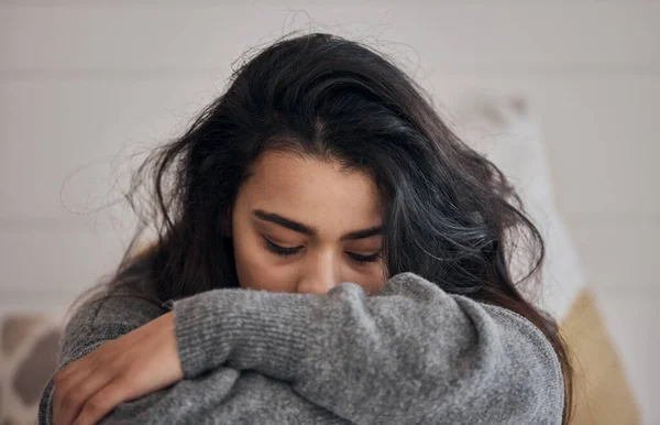 Жінка Стрес Депресія Проблеми Самотнім Психічним Здоров Проблеми Або Тривога — стокове фото