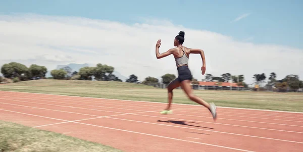 Koşucu Fitness Hızlı Zenci Kadın Profesyonel Yarış Yarışma Antrenman Için — Stok fotoğraf
