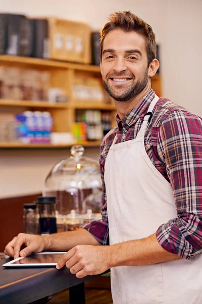 Procurando Melhor Café Você Veio Lugar Certo Barista Trabalho — Fotografia de Stock