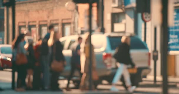 Blur People Travel City Street Crowd Population Global Community Society — Stock Video