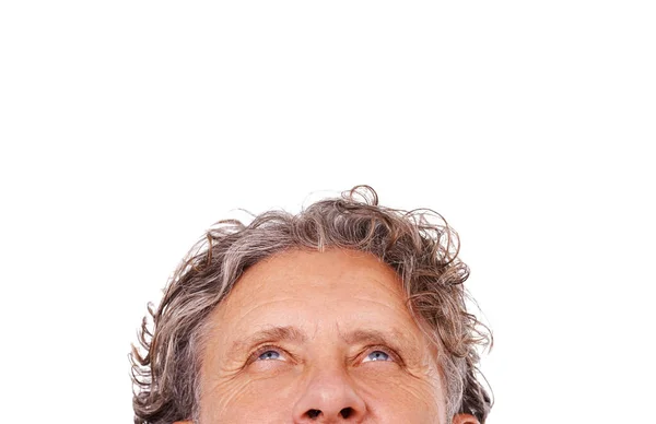 Lookout Cropped Image Mature Man Looking Upwards — Stock Photo, Image