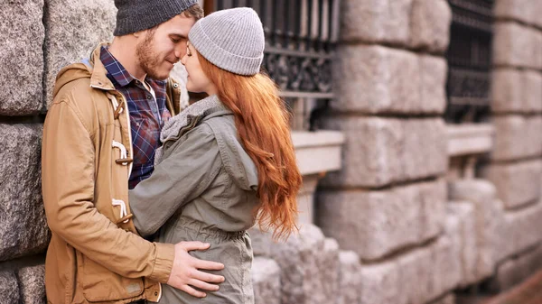 Savor Spark Happy Young Couple Getting Lost Each Others Presence — Stock Photo, Image