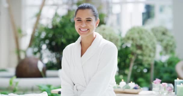 Skincare Spa Portrait Woman Doing Luxury Wellness Beauty Skin Treatment — Stock Video