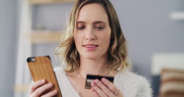 Karta Kredytowa Płatność Lub Kobieta Zakupy Online Telefonu Dla Inwestycji — Wideo stockowe