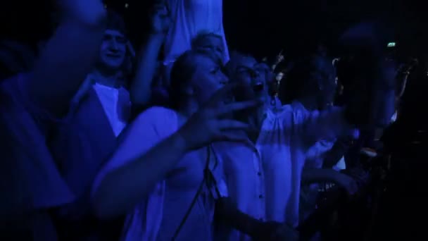 Dance Night Crowd Party Concert Music Festival Celebration Young Happy — Stock Video