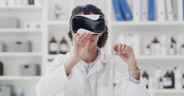 Healthcare Medicine Doctor Technology Hands Medical Research Science Woman Virtual — Stock Video