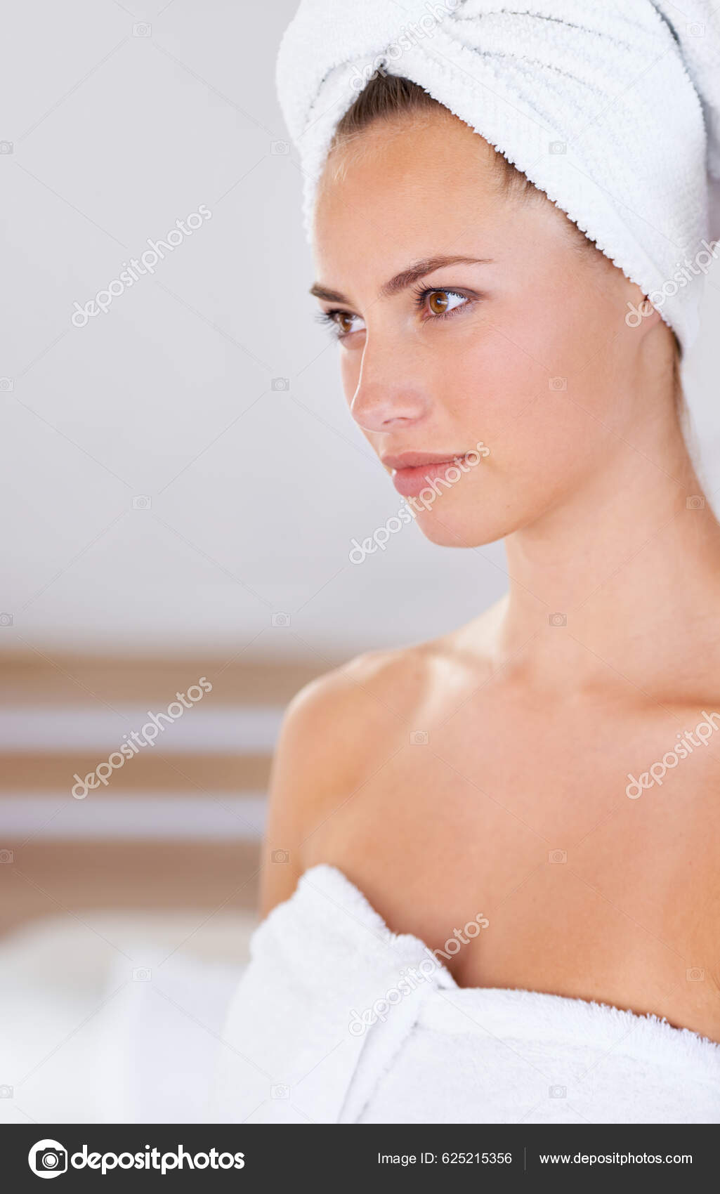 Blank Canvas Ready Beautifying Young Woman Fresh Shower Stock