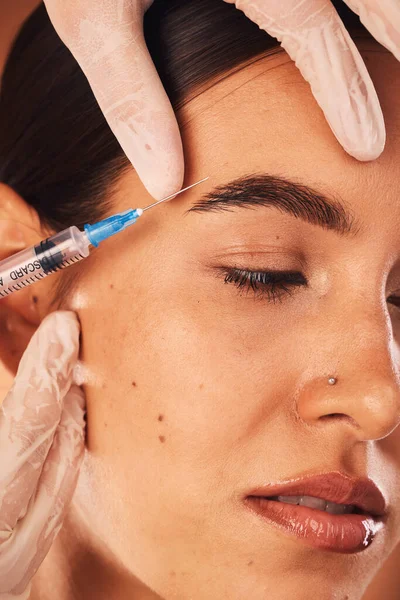 Botox Handen Vrouw Schoonheid Chirurgie Procedure Voor Huidverzorging Verandering Collageen — Stockfoto
