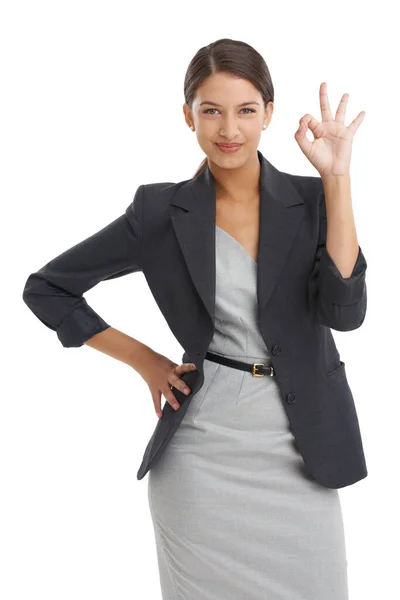 Your Business Skills Top Notch Studio Shot Young Businesswoman Isolated — Stock Photo, Image