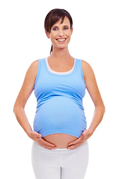 Gloeiend Van Belofte Van Nieuw Leven Een Jonge Zwangere Vrouw — Stockfoto