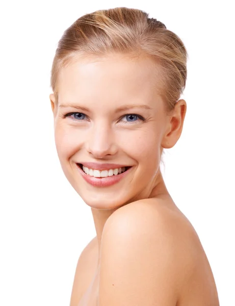 Taking Joy Living Womans Best Cosmetic Studio Shot Gorgeous Young — Stock Photo, Image