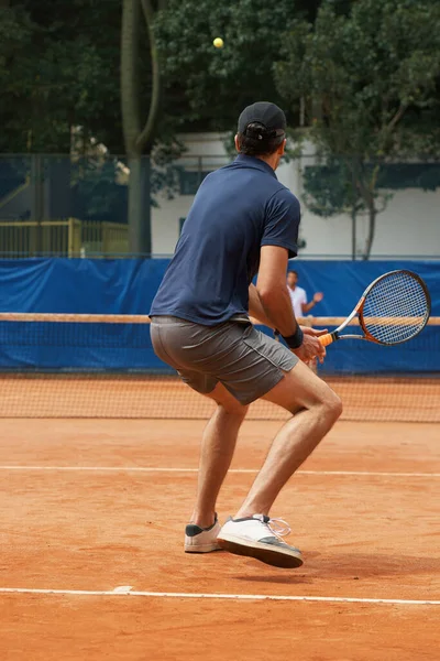 Leurs Amis Leurs Grands Rivaux Sur Cour Deux Joueurs Tennis — Photo