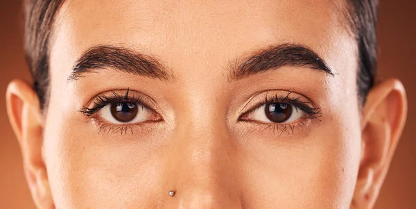 Beauty Eyes Vision Portrait Woman Studio Cosmetics Make Dan Dermatology — Stok Foto
