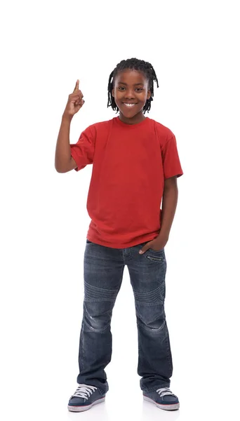 Things Looking Young Ethnic Boy White Background — Stock Photo, Image
