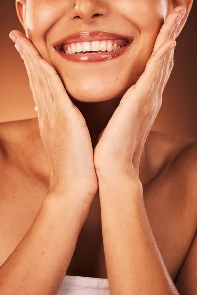 Dudak Diş Kozmetik Makyaj Diş Bakımı Için Stüdyoda Güzel Bir — Stok fotoğraf