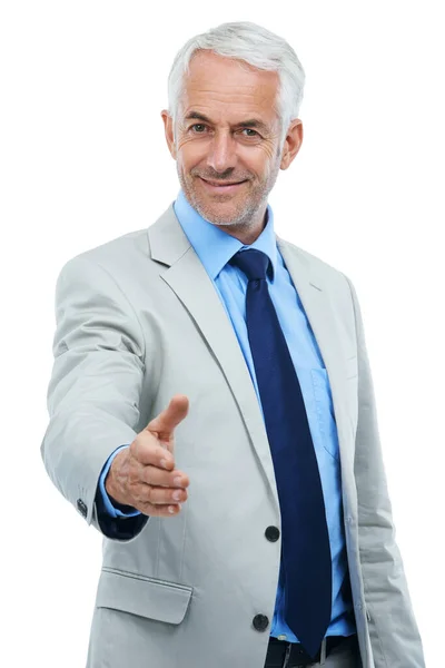 You Great Addition Team Studio Portrait Mature Businessman His Arm — Stock Photo, Image