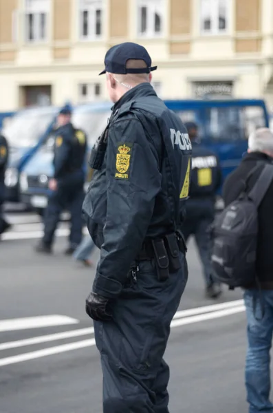 The watchful eye of law enforcement. police during a protest