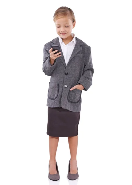 Phone Doesnt Even Work Full Length Studio Shot Young Girl — Stock Photo, Image