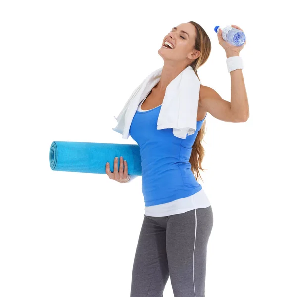 Shes Never Felt Better Fit Young Woman Holding Pilates Mat — Stock Photo, Image