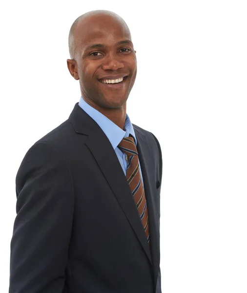 Başarı Ona Kolay Geliyor Başarılı Bir Afrikalı Amerikalı Adamı Beyaz — Stok fotoğraf