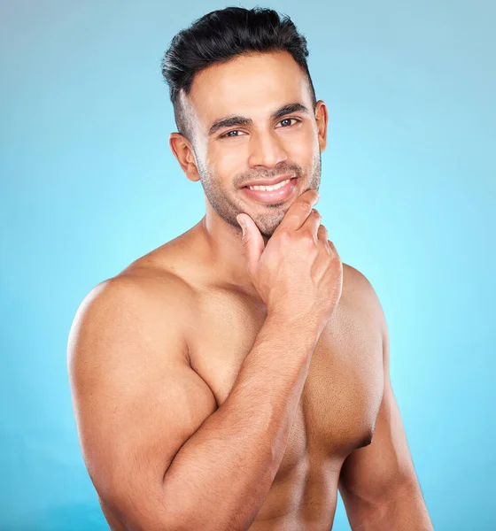 Porträt Wellness Und Mann Mit Lächeln Hautpflege Und Natürlicher Schönheit — Stockfoto