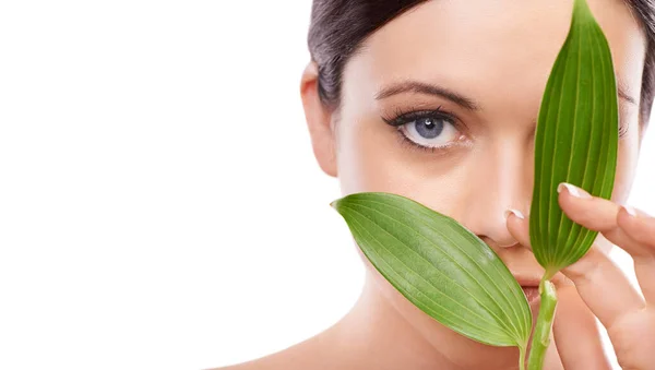 Sehen Sie Die Vorteile Der Natürlichen Hautpflege Ein Ausgeschnittenes Bild — Stockfoto