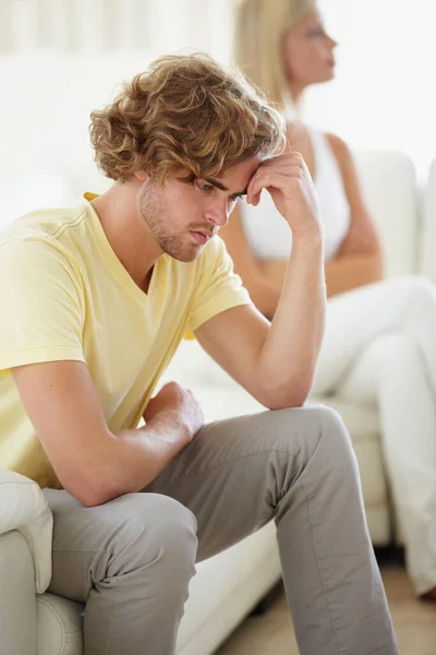Relationship Issues Young Couple Reflecting Disagreement Thats Just Taken Place — Stock Photo, Image