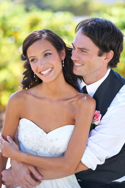 Boldogan Éltek Míg Meg Nem Haltak Egy Gyönyörű Menyasszony Vőlegény — Stock Fotó