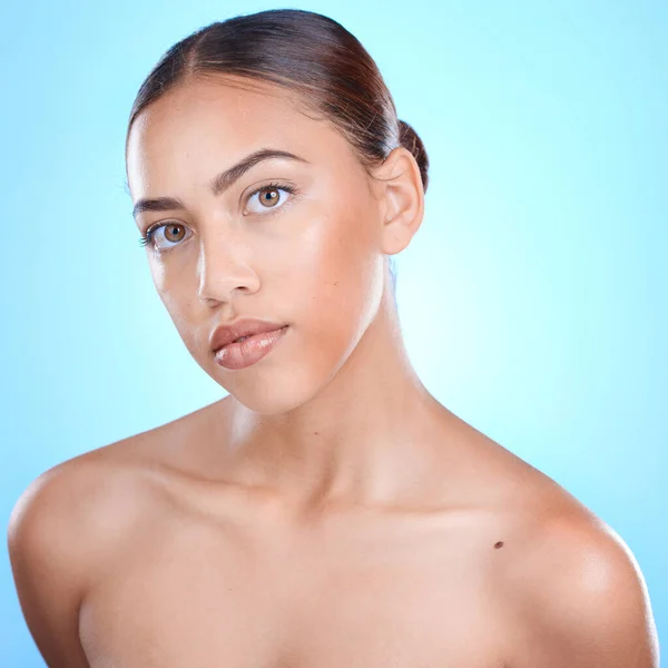 Rostro Cuidado Piel Mujer Para Retrato Belleza Estudio Maquillaje Cosméticos — Foto de Stock
