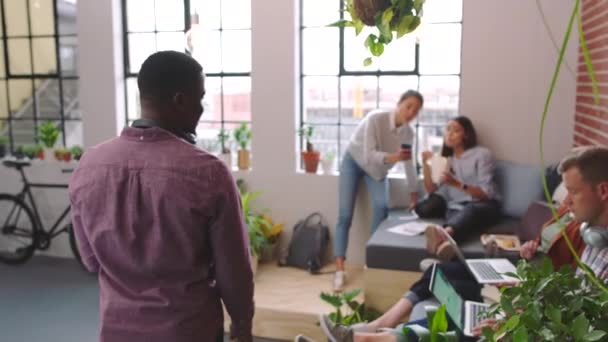 Coworking Office Reclame Bedrijfsplanning Teamsamenwerking Creatief Bedrijfsdoel Rooster Vergadering Startup — Stockvideo