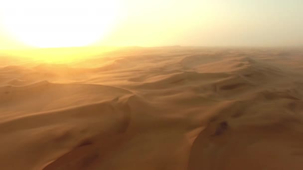 Désert Dune Sable Poussière Pour Voyager Librement Lever Soleil Arabie — Video