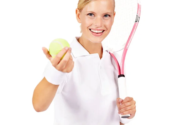 Quello Che Serve Diventare Una Tennista Professionista Ritratto Una Bella — Foto Stock