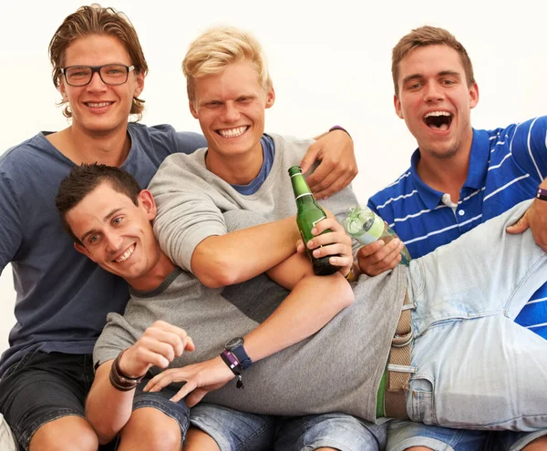 Passar Algum Tempo Com Rapazes Grupo Amigos Sexo Masculino Gostando — Fotografia de Stock