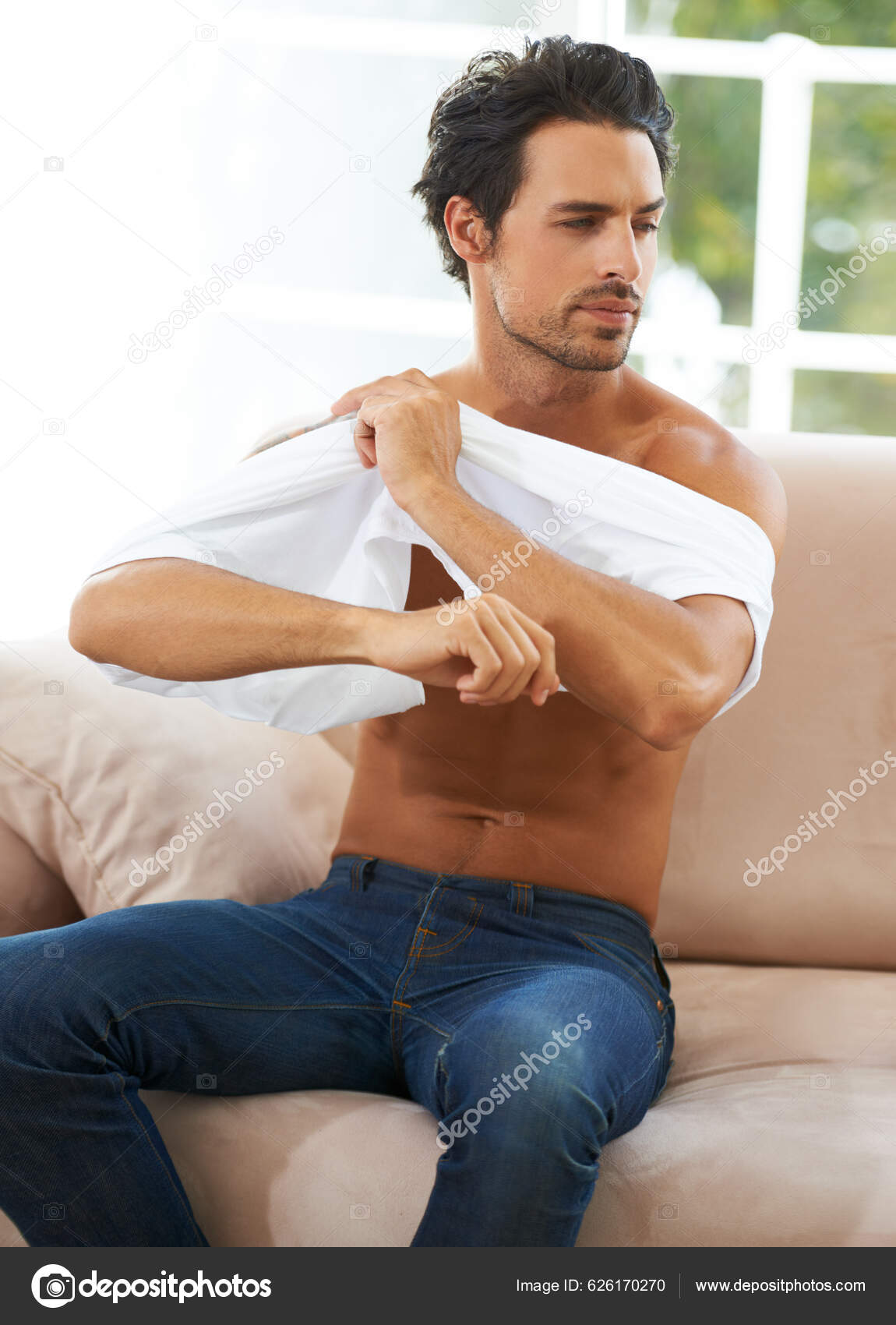 Looking good in his underwear  Buy Stock Photo on PeopleImages