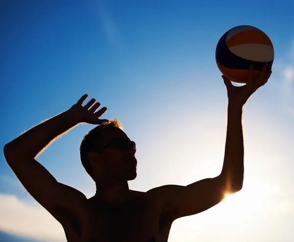Here Comes Beach Volleyball Game Sunny Day — Stock Photo, Image